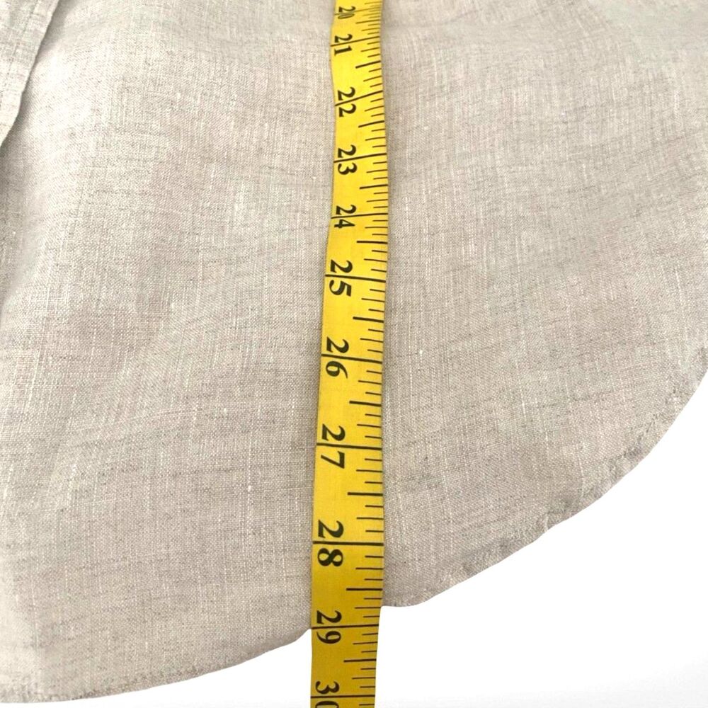 Talbots 100% Linen Natural Tunic Top Button Down Shirt LP Relaxed Coastal Beach - Picture 8 of 8
